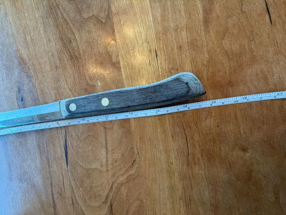 Vintage Flint Stainless Vanadium USA Slicing Knife with Wood Handle 14”